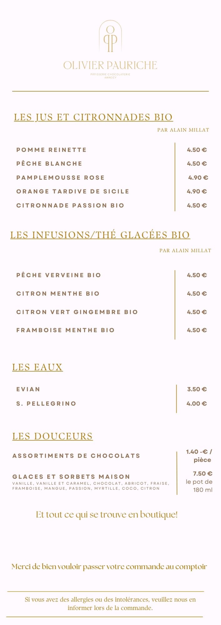 Carte Boissons Fraîches