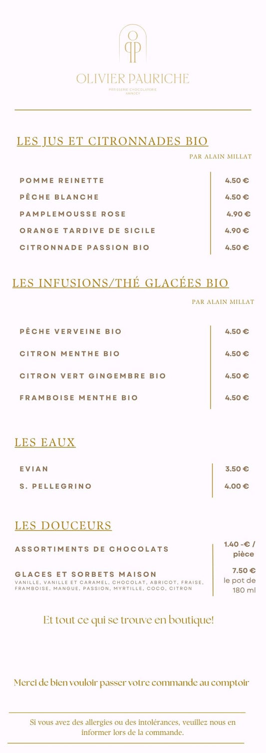 Carte Boissons Fraîches