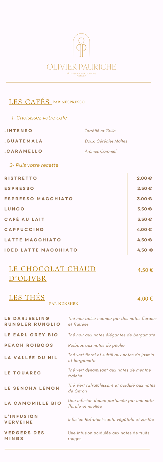 Carte Boissons Chaudes
