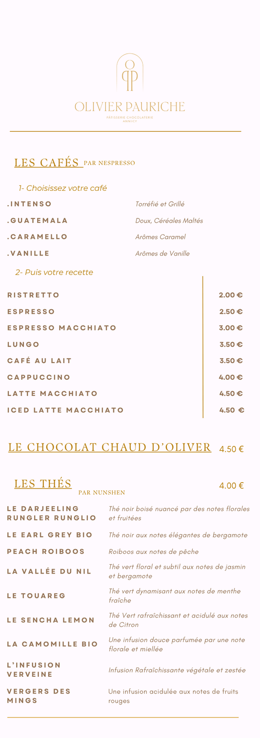 Carte Boissons Chaudes