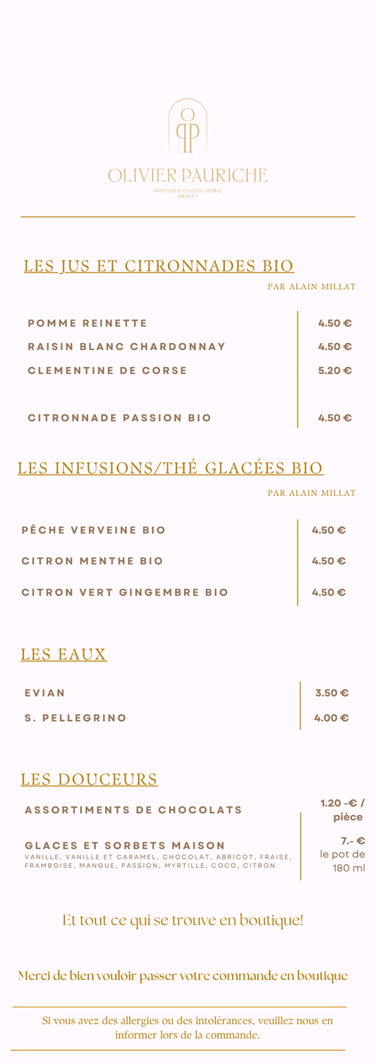 Carte Boissons Fraîches